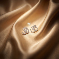 Sterling Silver Sparkling Om Earring