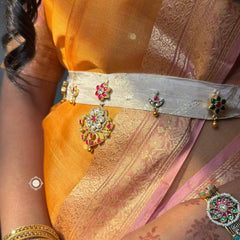 Muhurat Kundan Infused Pure Silver Belt