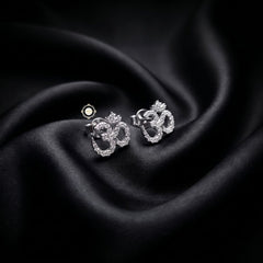 Sterling Silver Sparkling Om Earring