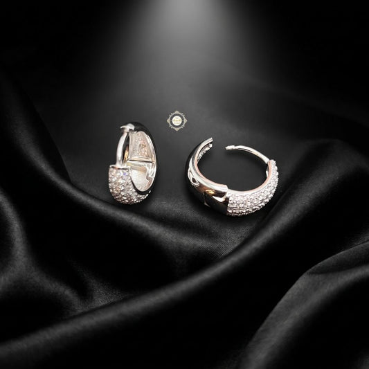 Sterling Silver Sparkling Shimmer Sweep Earring
