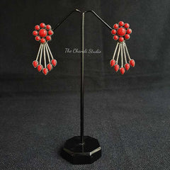 Floral Spike Stone Earring