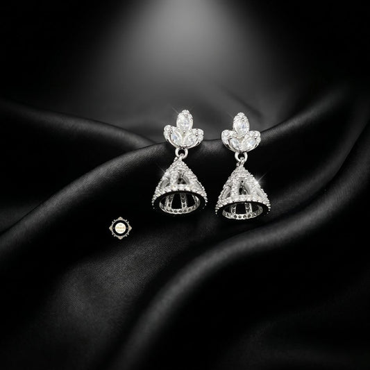 Sterling Silver Sparkling Celeste Jhumki