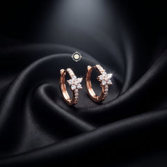 Sterling Silver Sparkling Floral Earring