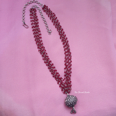 Ruby Emboss Bead Necklace