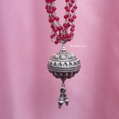 Ruby Emboss Bead Necklace