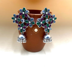 Bunch Of Flower With Jhumki Earring