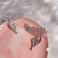 Sparkling Silver Fairy Deer Brooch