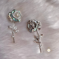 Sparkling Silver Classic Rose Brooch