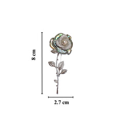 Sparkling Silver Classic Rose Brooch