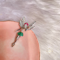 Sparkling Silver Twilight Wings Brooch