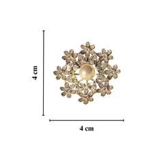 Sparkling Silver Flower Brooch