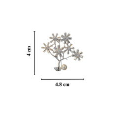 Sparkling Silver Floral Tree Brooch