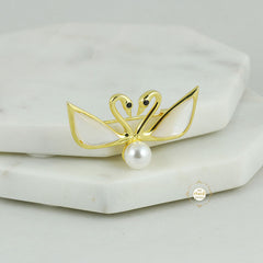 Sparkling Swan Love Brooch