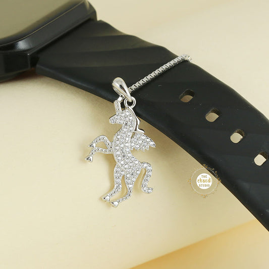 Sparkling Silver Mystic Unicorn Charm