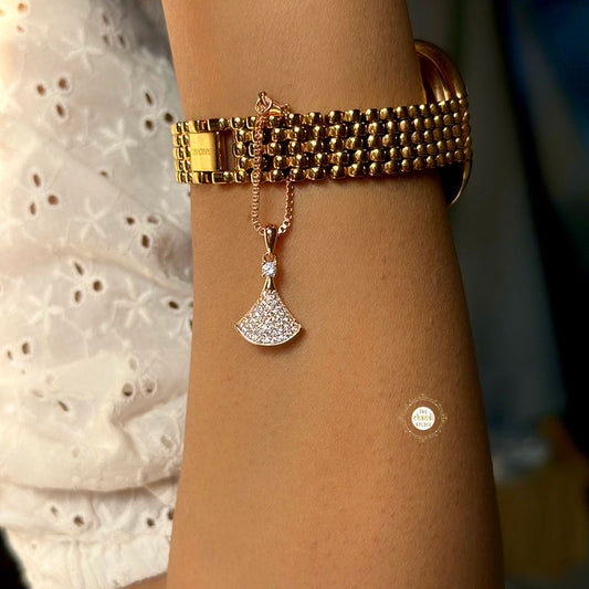 Sparkling Silver Rose Gold Shimmering Breeze Charm