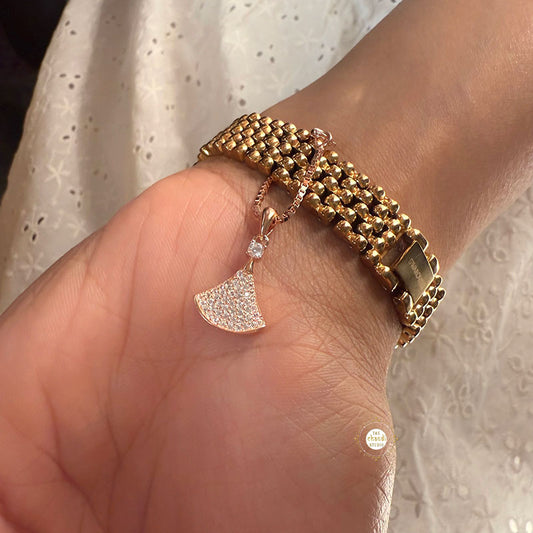 Sparkling Silver Rose Gold Shimmering Breeze Charm