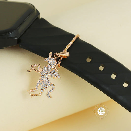 Sparkling Silver Rose Gold Mystic Unicorn Charm