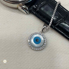 Sterling Silver Sparkling Evil Eye Charm