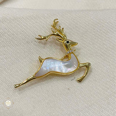 Buy gold-tone deer brooch