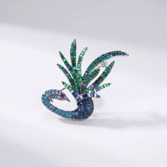 Sparkling Silver Blue Majesty Brooch
