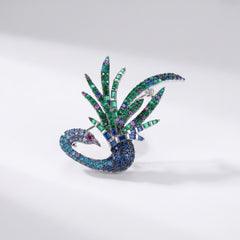 Sparkling Silver Blue Majesty Brooch