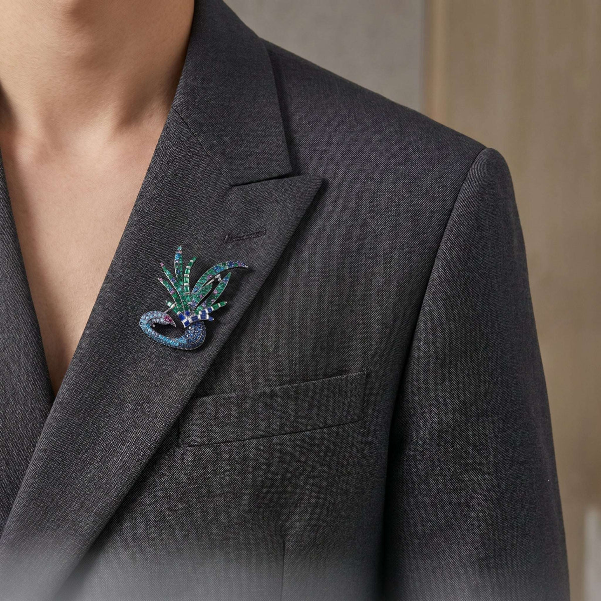 Sparkling Silver Blue Majesty Brooch