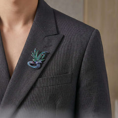 Sparkling Silver Blue Majesty Brooch
