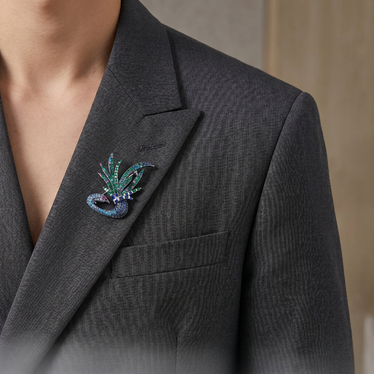 Sparkling Silver Blue Majesty Brooch