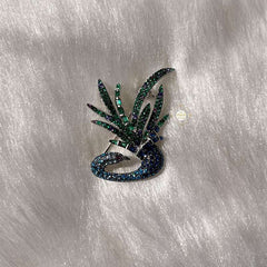 Sparkling Silver Blue Majesty Brooch