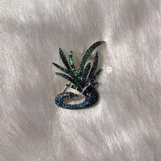 Sparkling Silver Blue Majesty Brooch