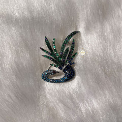 Sparkling Silver Blue Majesty Brooch