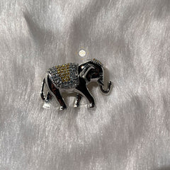 Sparkling Silver Elephant Brooch