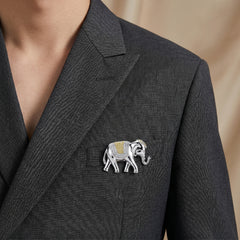 Sparkling Silver Elephant Brooch