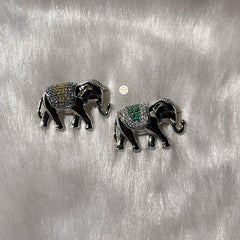Sparkling Silver Elephant Brooch