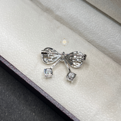 Sterling Sparkling Silver Bow Brooch