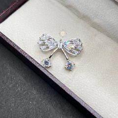 Sterling Sparkling Silver Bow Brooch