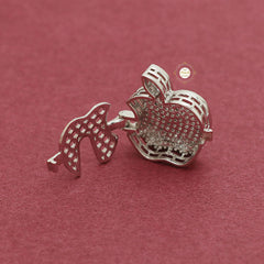 Sterling Silver Apple Button Clip