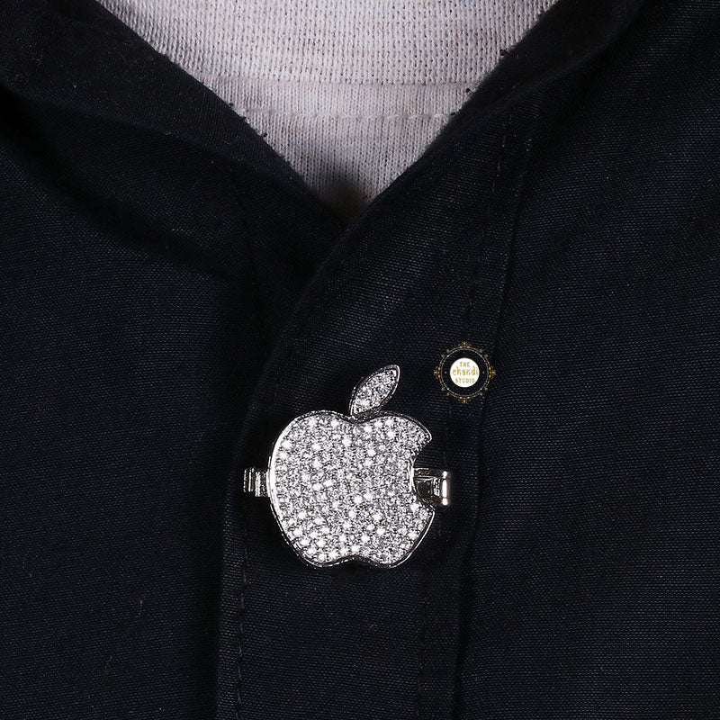 Sterling Silver Apple Button Clip