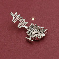 Sterling Silver Lotus Button Clip