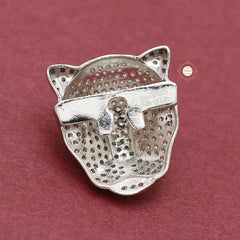 Sterling Silver Jaguar Button Clip