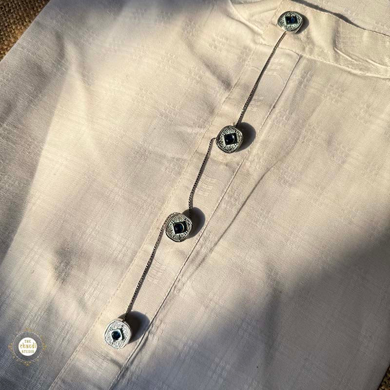 Sterling Silver Men's Kurta button
