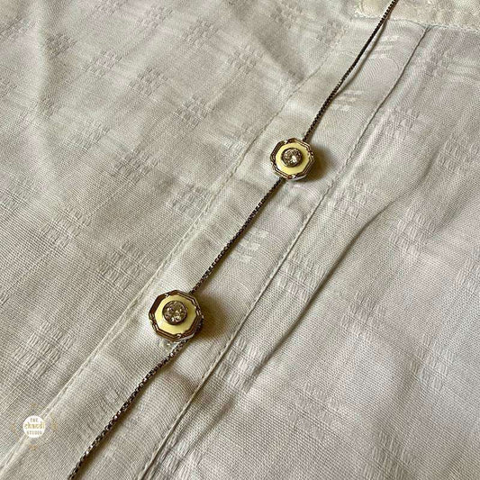 Buy Silver Men's Kurta Button