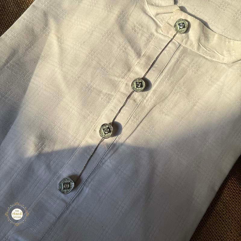 Sterling Silver Men's Kurta button