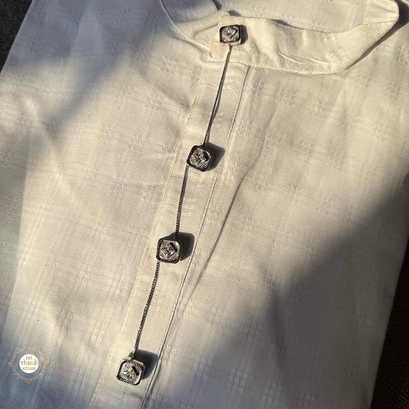 Sterling Silver Men's Kurta Button