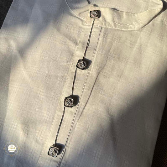 Sterling Silver Men's Kurta Button