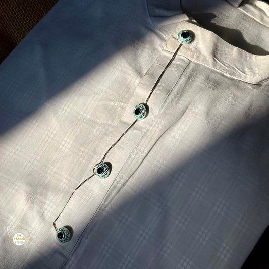 Sterling Silver Men's Kurta Button