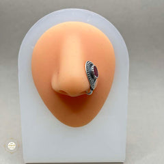 Sterling Silver Stone Nosepin (Clip On)