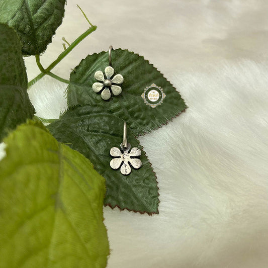 Sterling Silver Flower Nose Pin - Clip On