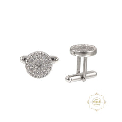 Sparkling Silver Circle of Shine Cufflinks