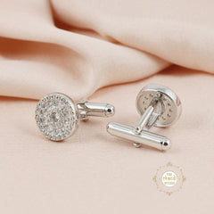 Sparkling Silver Circle of Shine Cufflinks